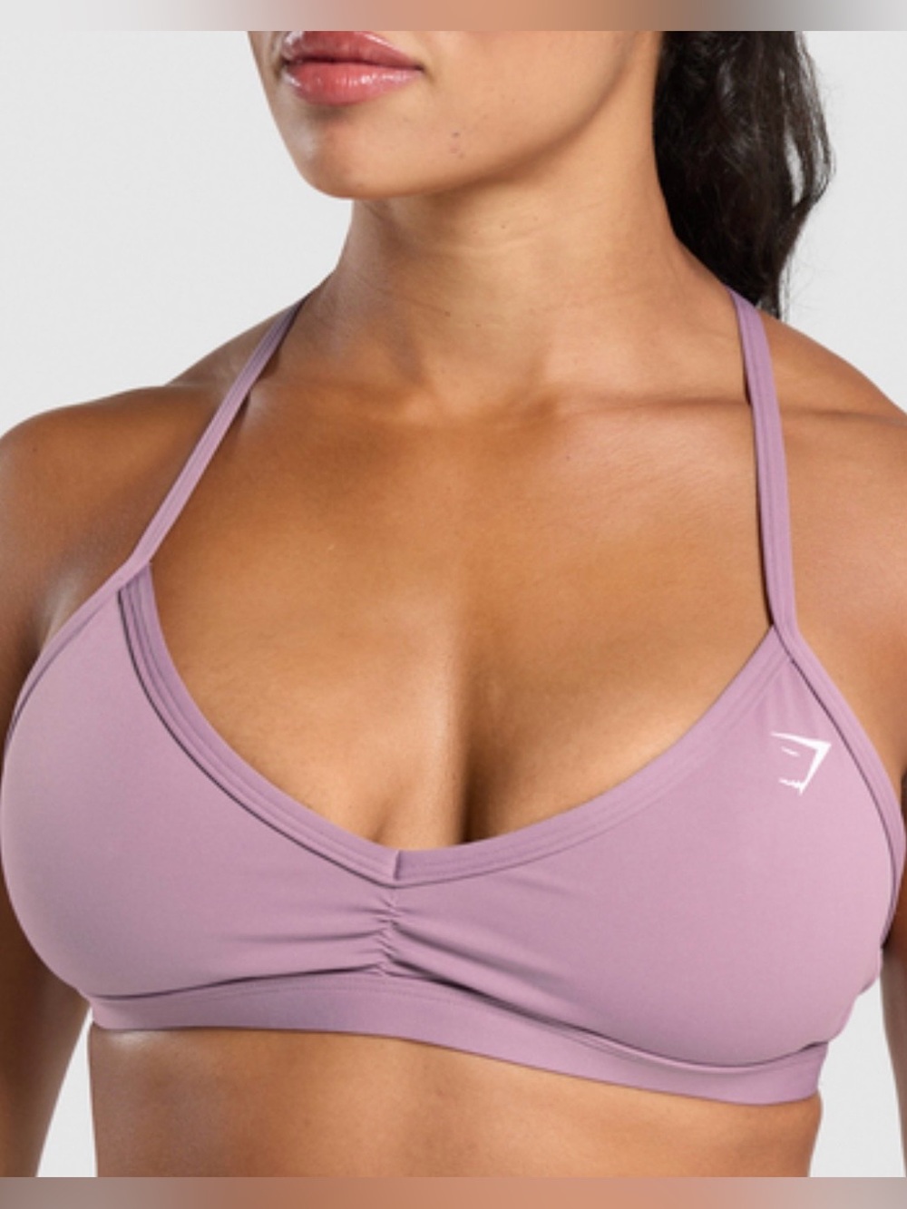 Gymshark minimal sports bra soft purple size SM or M see measurements athletic